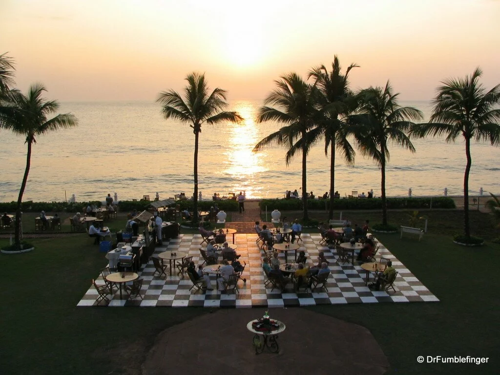 008. Courtyard of the Galle Face Hotel at sunset