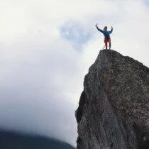 person on mountain