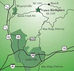Map to Vance Birthplace